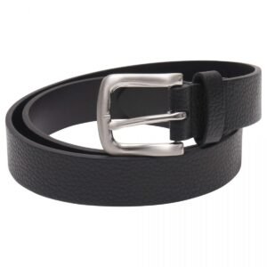 Men’s Black Textured Leather Belt with