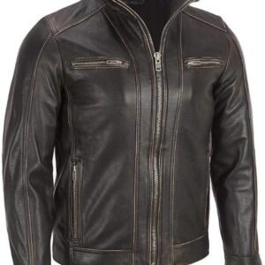 Superior Leather Garments - Mens Black Rivet