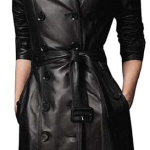 Womens Trench Coat for Designer Black Trench Leather Long Coat