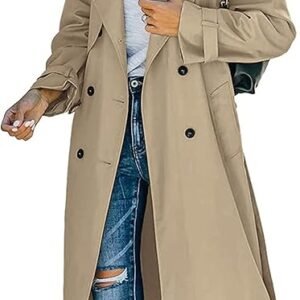 SANSIWU Women's Classic Lapel Slim Overcoat