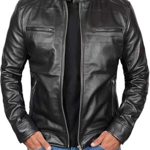 fjackets Leather Jacket Mens, Real Lambskin