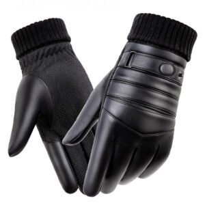 Leather Gloves Men's Winter Mouth Thermal Outdoor Waterproof